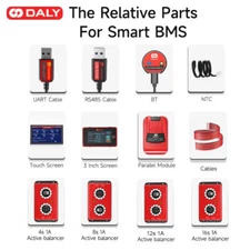 Daly BMS Accessaries Active Balancer RS485/UART Cable LCD Screen Bluetooth lot