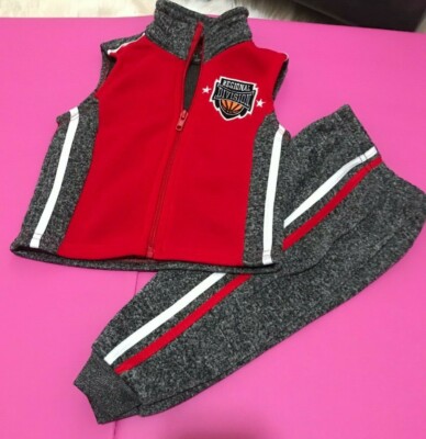 MAD GAME 2 Piece Track Suit Set (Infants 12M) Full Zip Jacket/Jogger Pants Red