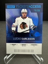 2021-22 Upper Deck Credentials Debut Ticket Blues Access Lucas Carlsson 70/99