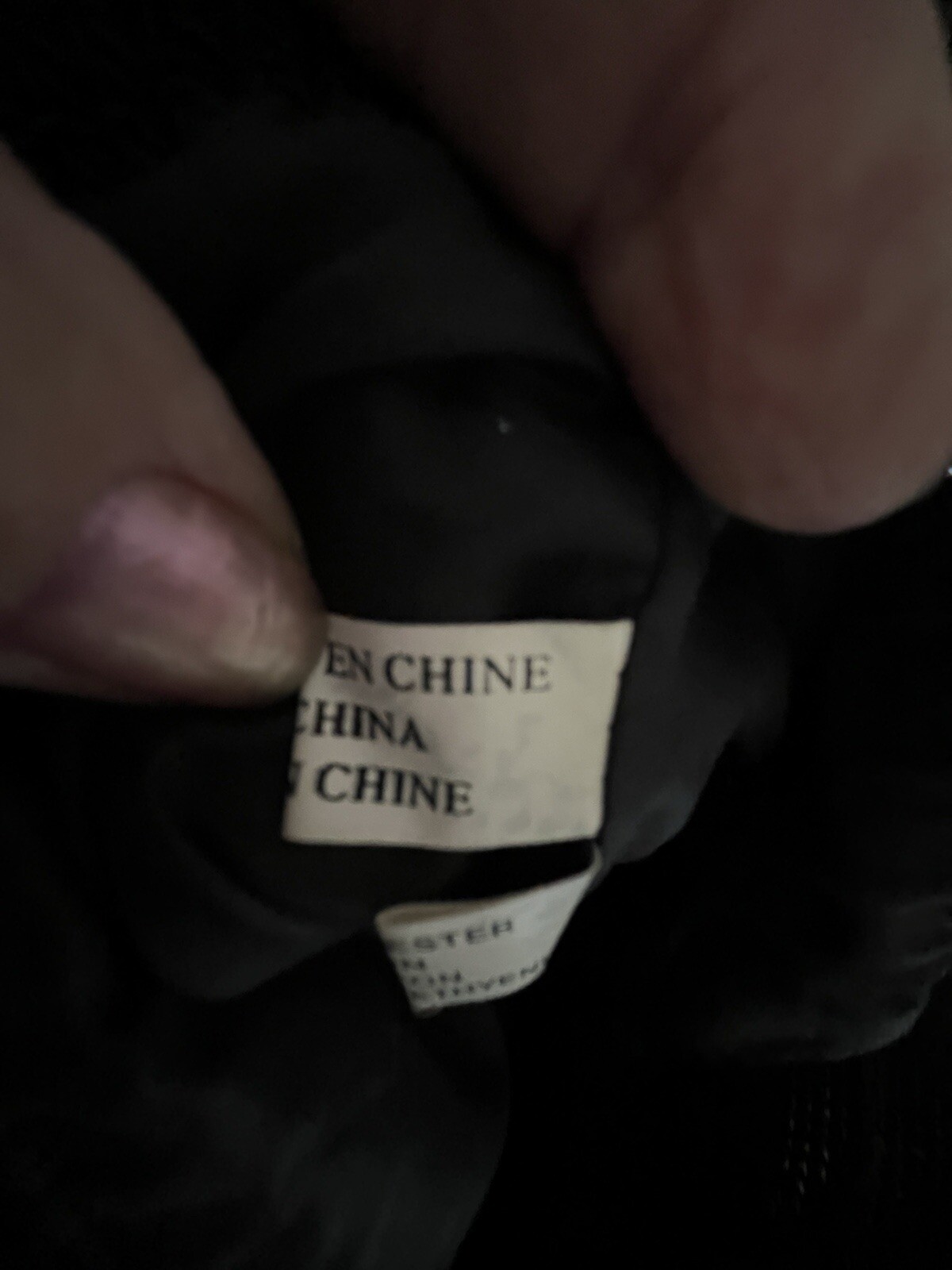 Vtg Black Patchwork Backpack Purse Lined Crochete… - image 8