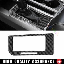 Cubierta de cuadro de cambio de marchas de consola central de fibra de carbono real para Ford F-150 15-2020