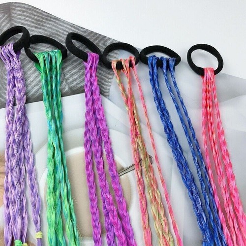 8x Haarteile Twist Braid mit elastischem Seilband für Mädchen Bunte Haarsträhnen - Bild 6 von 6