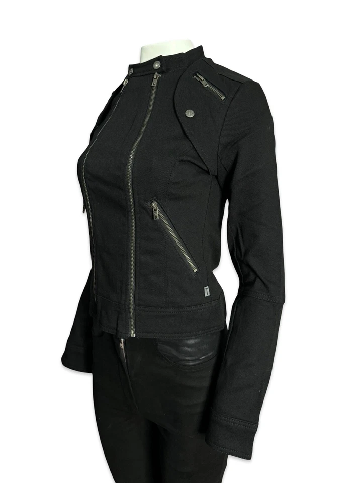 Chaqueta Jean Tripp NYC Autobahn Negra Punk Metal Gótica Escenario Rock Motociclista Foto 4 de 4