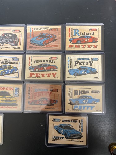 Juego de 14 cartas 1994 7 y 7 Dale Earnhardt & Richard Petty 7 Time Champs todo madera - Imagen 3 de 8