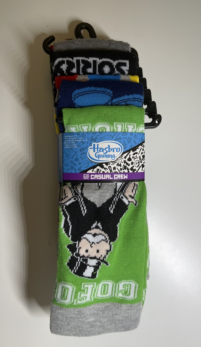 HASBRO GAMING Mens Crew Socks 6 Pairs Size 6-12 multicolor NEW | eBay