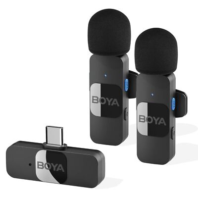 BOYA BY-V10 V20 V1 V2 Wireless Lavalier Microphone for Android USB-C Smartphones