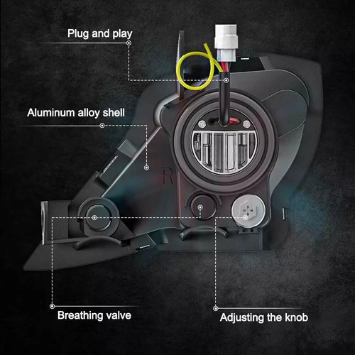 LED Headlamp For Yamaha YFZ 450 Raptor Wolverine 250 350 700 700R ATV 2006-2024 - Picture 4 of 10