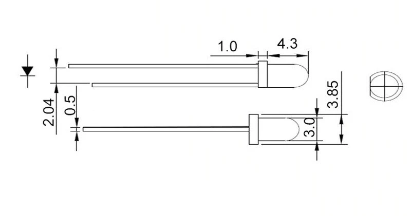 3mm LED Diode Superhell Rund Ultrahell 30° Blau Rot Grün Gelb Orange Weiß UV - Bild 2 von 4