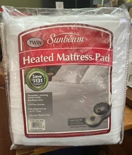 New! Sunbeam Heated Mattress Pad Twin White