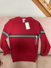 Boys Calvin Klein Red crew neck sweater Size M 10-12 NWT