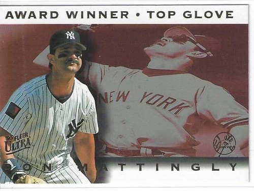 1995 Fleer Ultra DON MATTINGLY New York Yankees Award Winner Top Glove Insert 2