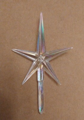 IRIDESCENT AURORA CLEAR MEDIUM STAR Ceramic Christmas Tree TOPPER 2'' replacement