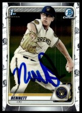 2020 Bowman Chrome Prospects Nick Bennett Auto Brewers #BCP-140 1st Bowman