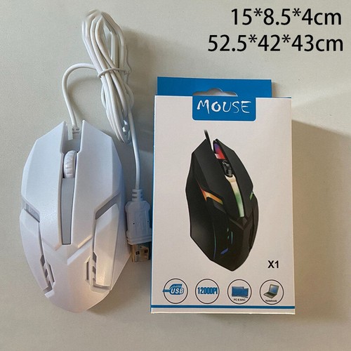 1pc 1600DPI 4Keys Sport LED Luminous Backlit Wired Gaming Mouse Wired For Office - Picture 14 of 14
