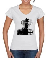Try That In A Small Town Silhouette Womens Standard VNeck Tee