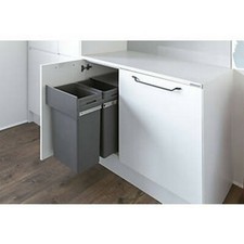 HAFELE WASTE BOSS DUO PULL-OUT KITCHEN BIN ANTHRACITE GREY 2 X 32LTR