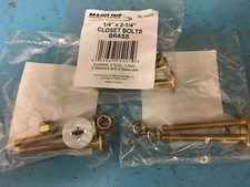  3 Mainline Closet Bolts Brass 1/4" x 2-1/4" ML15205 2-bolts 2-nuts 2-washers