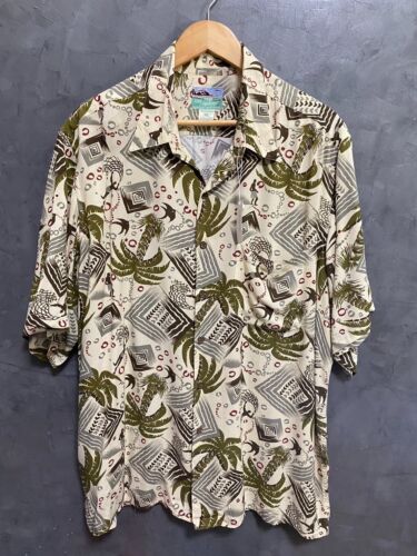 Reyn Spooner Palms Tree Spun Rayon Hawaiian Shirts XL