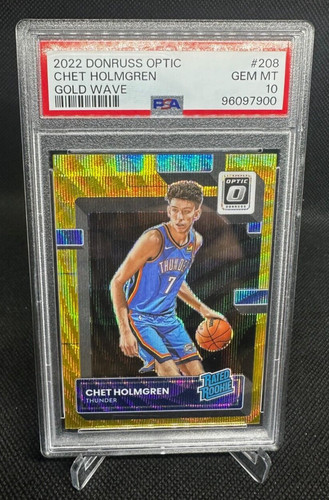 Chet Holmgren [Gold Wave] #208 2022 Panini Donruss Optic card