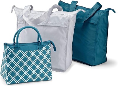 Rachael Ray Richmond Lunch Bag Market Tote Combo Insulated Blue