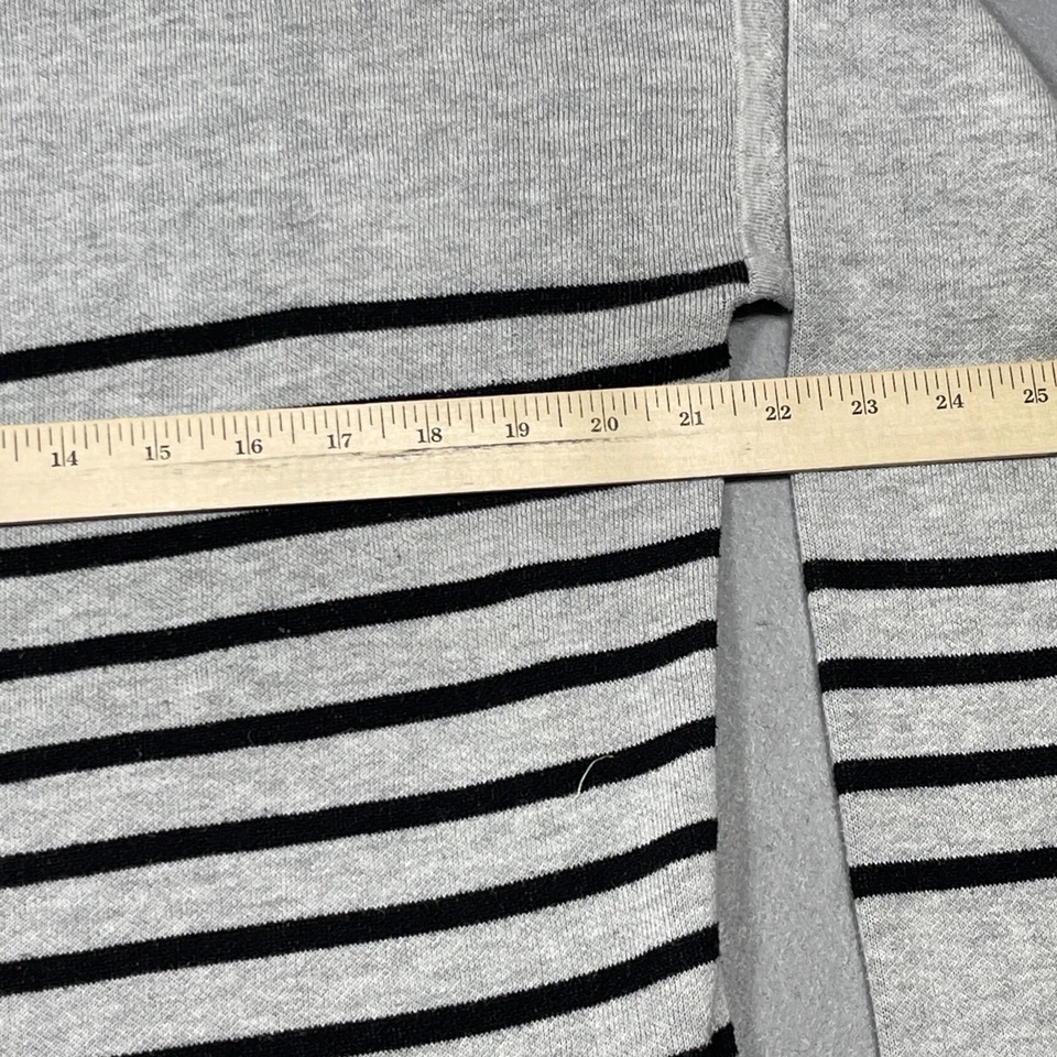 Athleta Sweater Women  Large Black Gray High Low Boatneck Striped Long Sleeve - Image 4 of 4