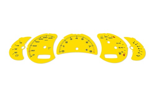 For Porsche Carrera 911, 996 Yellow - Speedometer gauges from MPH to km/h Gauges - Picture 4 of 6