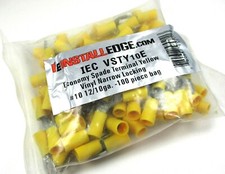 100pcs - Yellow Vinyl PVC Insulated 10 Spade Terminal 12-10 AWG