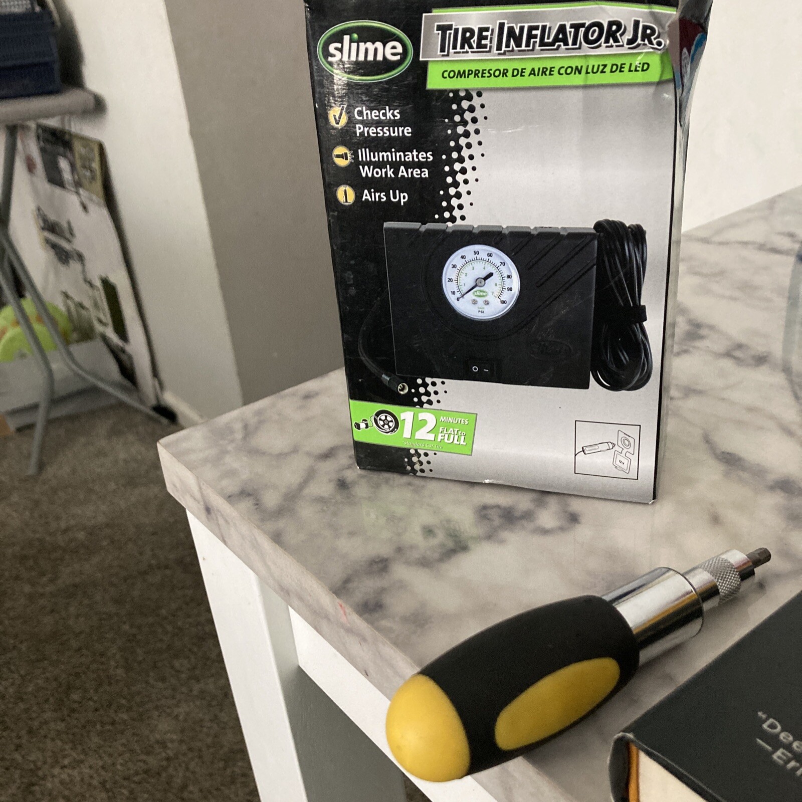 SMILE 40059 Tire Inflator Jr. Portable Tire Air Compressor BRAND NEW