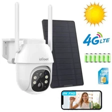 ieGeek Outdoor 2K 4G LTE Solar Wireless Security Camera Battery CCTV System IP65