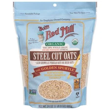 Bob's Red Mill Organic Steel Cut Oats 24 oz Shelf-Stable Bag Whole Grain