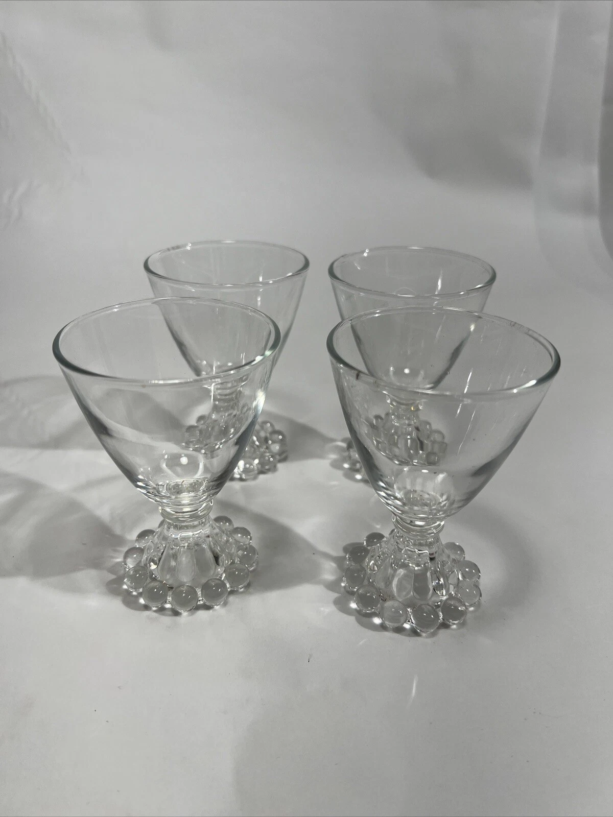 Vintage Anchor Hocking Boobie Berwick Juice Wine Set of 4 Glasses 4.5" x 2.25"