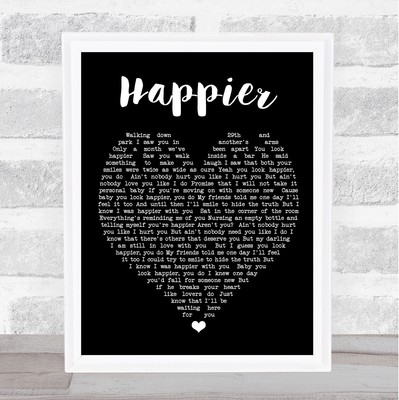 Happier Quote Song Lyric Print