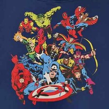 Marvel Avengers Hoodie Mens Small Blue Lightweight Sweatshirt Comic Disney NWT B