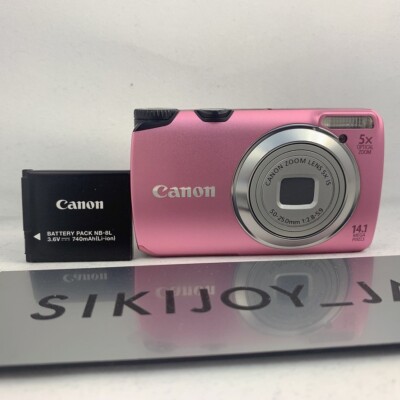Exc+5] Canon PowerShot A3200 IS Pink 14.1MP Digital Camera Compact
