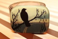 SHANE by Brooks Salzwedel Bird Belt Buckle Wearable Art Black Leather Belt resin