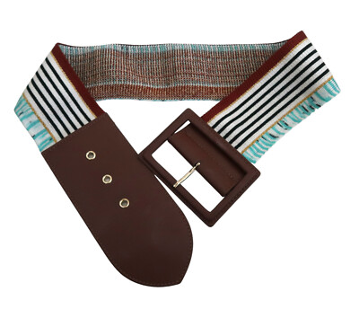 MISSONI wide striped stretch belt sz S | eBay display picture 2