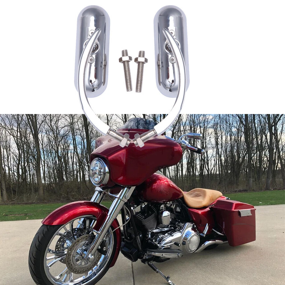Chrome Motorcycle Mini Oval Mirrors For Yamaha V Star 650 XVS650 950 1100 1300 - Image 2 of 4