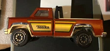 Vintage TONKA 4x4 Pickup Truck 1980s? Reddish Orange 7.5" Nice Used Shape USA