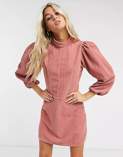TOPSHOP Pink Muave Corduroy BabyDoll 