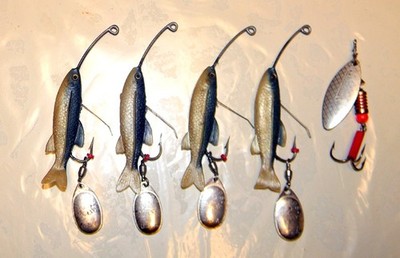 Mepps #2 Aglia Minnow Spin Jigs (RARE) & 1 #2 Aglia Long Spin NEW-Out of Package