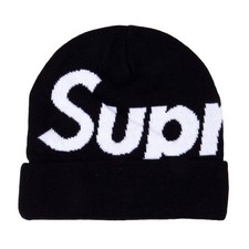 Supreme Black FW21 Big Logo Beanie BRAND NEW