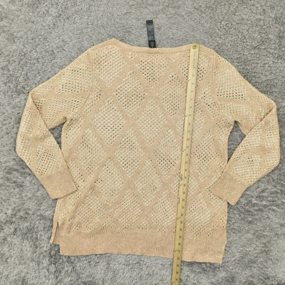 Suéter Pullover Chico Para Mujer Talla 2 Informal Rosa Manga Larga Lino Foto 2 de 4