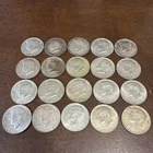 20 Kennedy Half Dollars 40% Silver 1965-1970 Lot