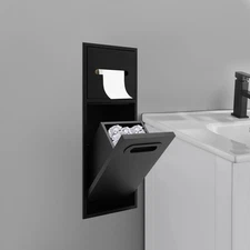 11L Stainless Steel Trash Can Tilt Out Trash Bin Cabinet Hidden Trash Can Black