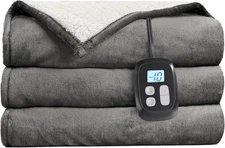 Electric Heated Blanket Full 72"x84" Soft Flannel Heating Blanket Auto Shut Off