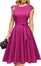 Formal Wedding Guest Modest Church Vintage Tea Party Midi Evening Dress