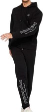 Sergio Tacchini Men's Serif Logo Zip Up Hoodie, Black, XX-Large