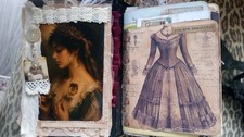 Handmade VICTORIAN Junk Journal Book Grunge Edith Holden Romantic Diary VIDEO