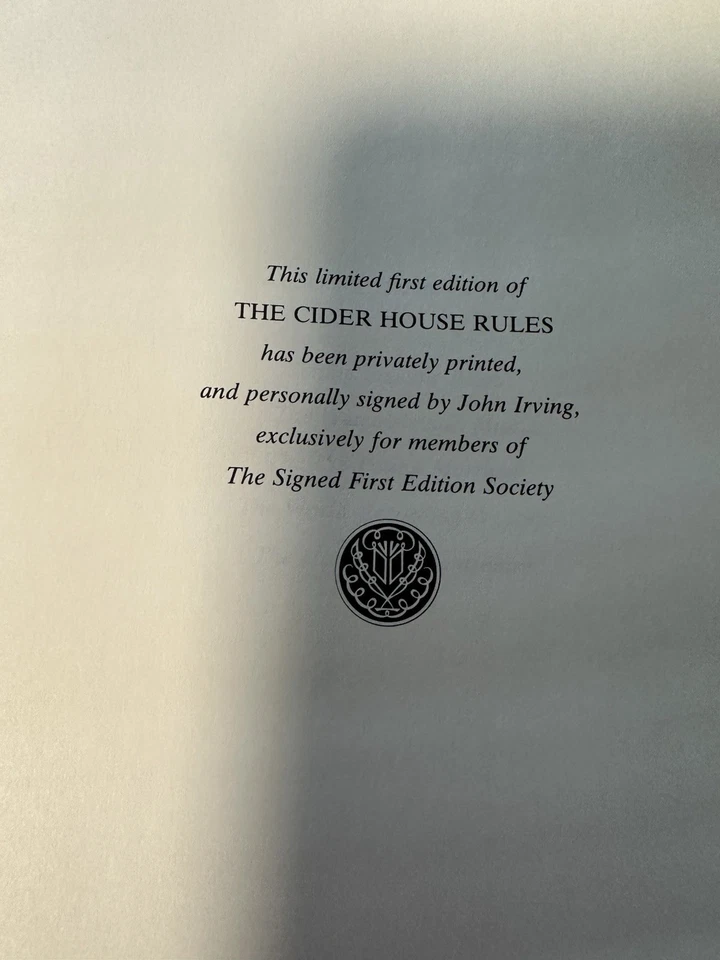 Franklin Library Cider House Rules - John Irving   SIGNED 1st Edition - Image 3 of 4