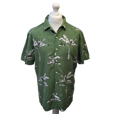 Primark grün Palmen Kurzarm Hawaiihemd UK Herren Größe L